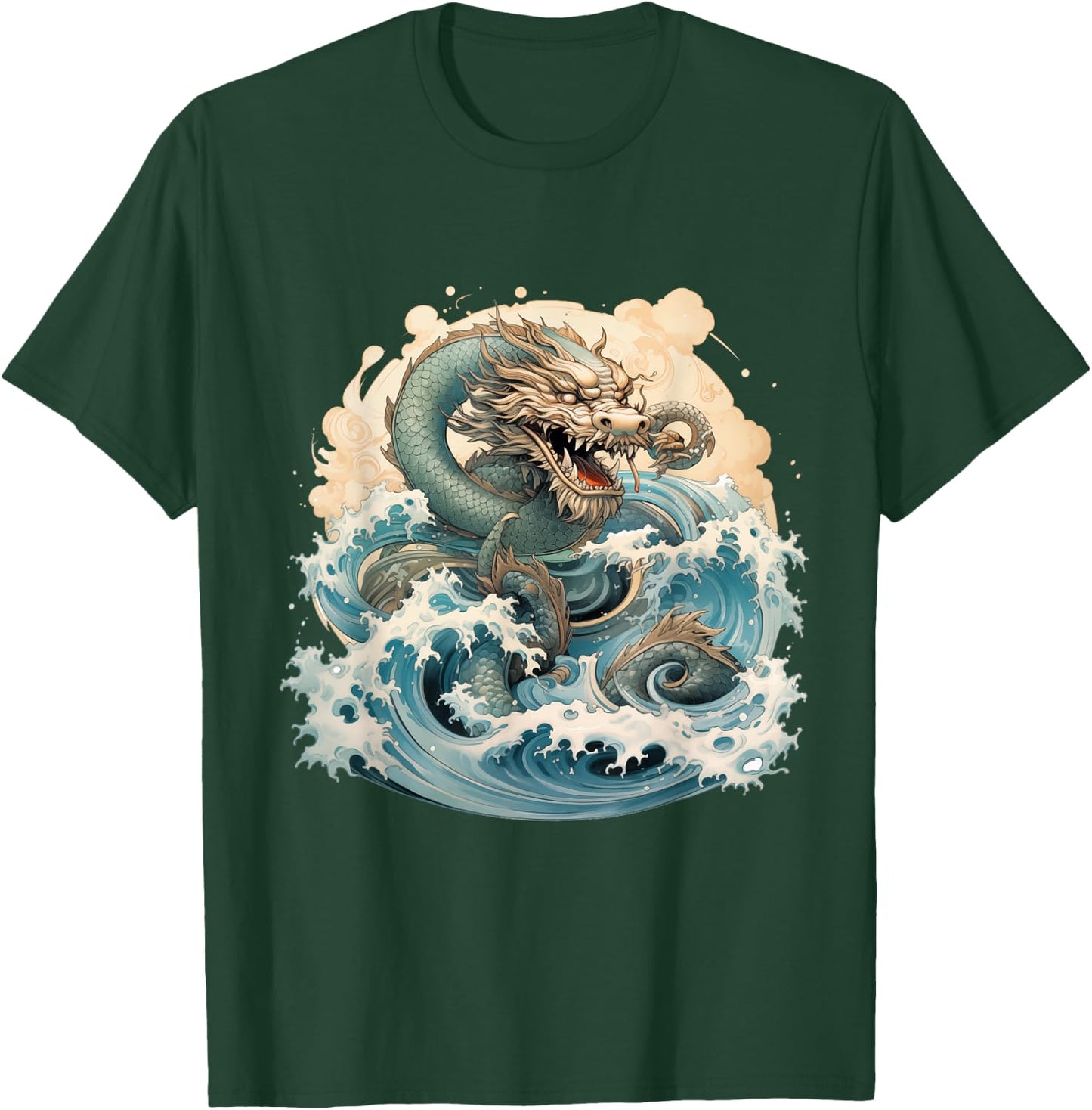 Astrological Dancing Lunar Water Dragon T-Shirt - T-Shirt | Forest