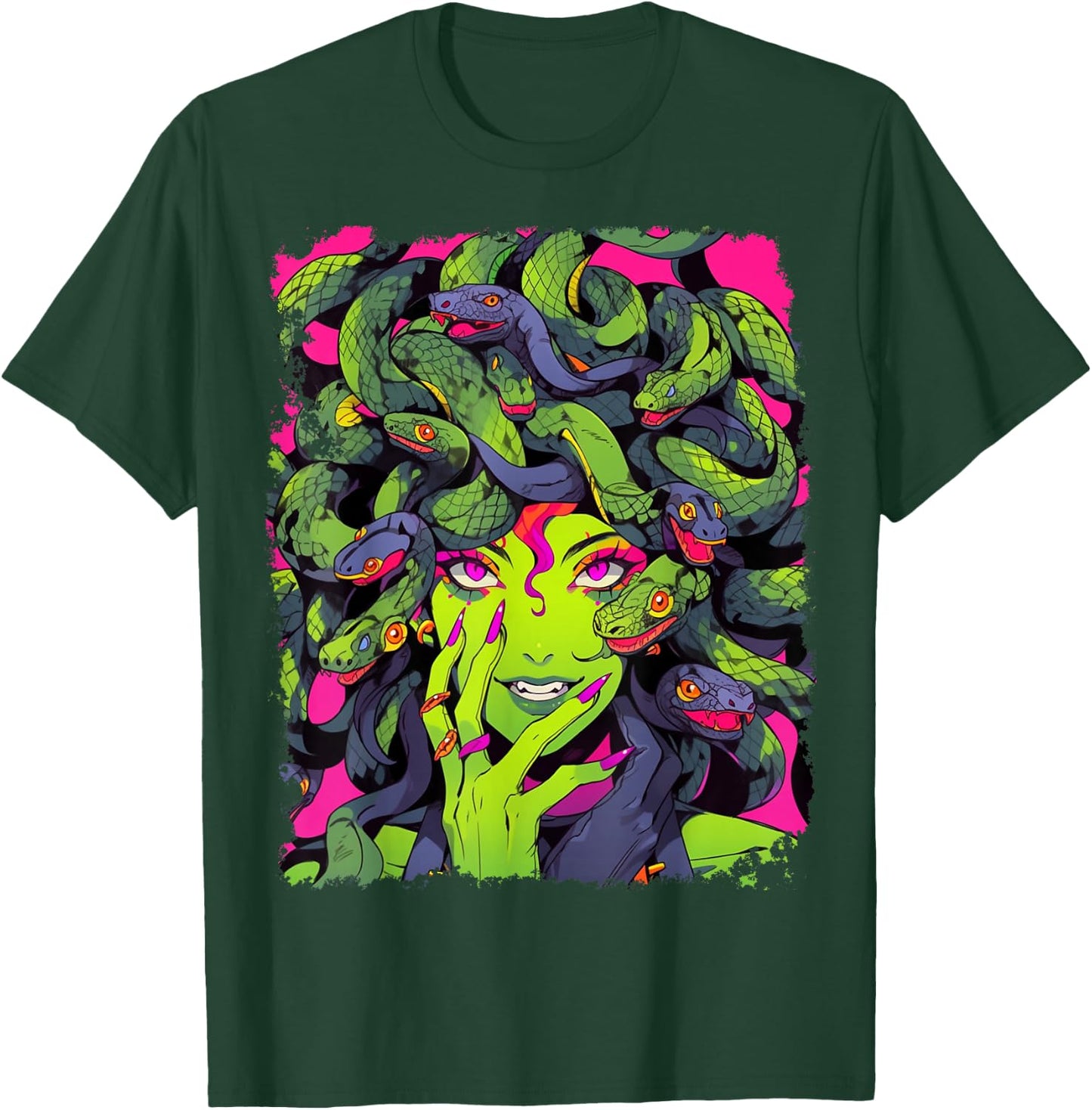 Feminine Greek Mythology Goddess Sexy Medusa Snakes Hair T-Shirt - T-Shirt | Forest