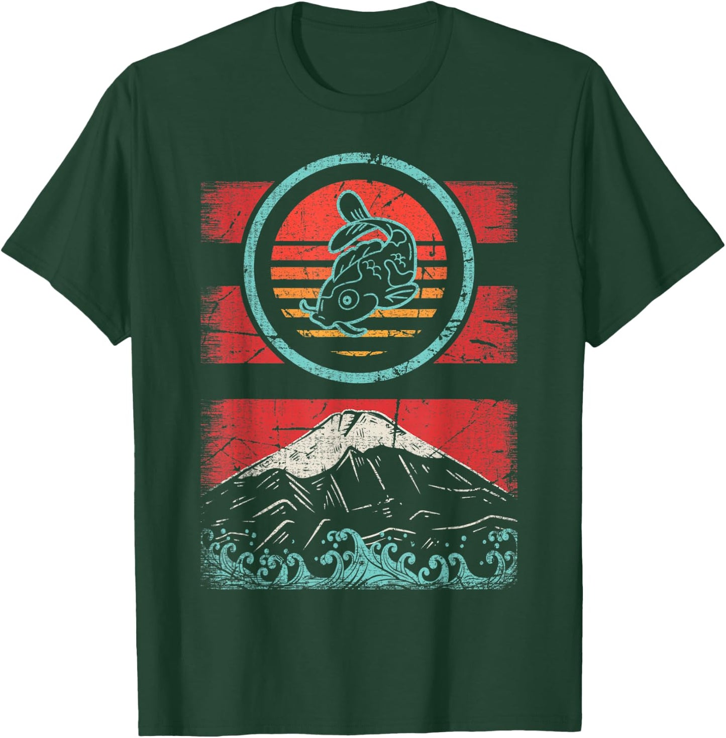 Koi Fish Carp Retro 80s Aesthetic T-Shirt - T-Shirt | Forest