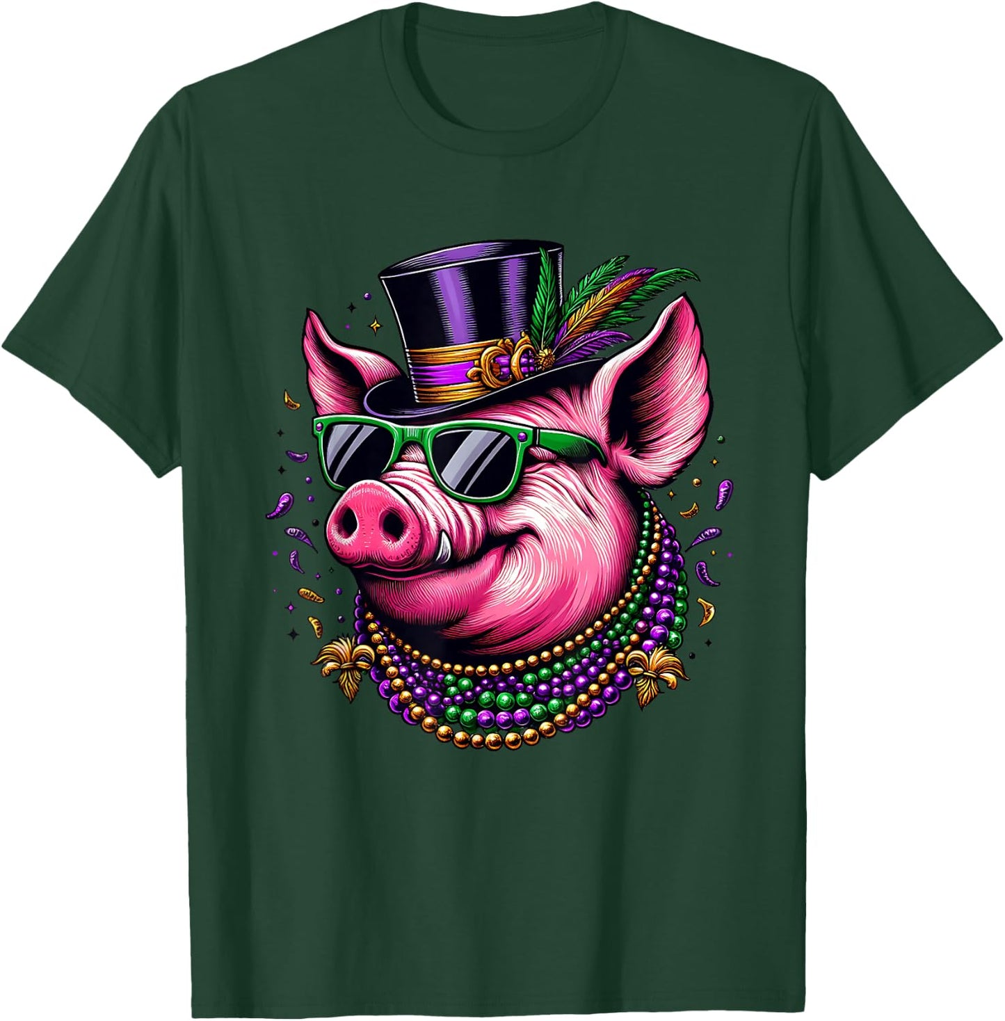 Mardi Gras Pig T-Shirt - T-Shirt | Forest