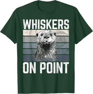 Whiskers on Point Otter T-Shirt - T-Shirt | Forest