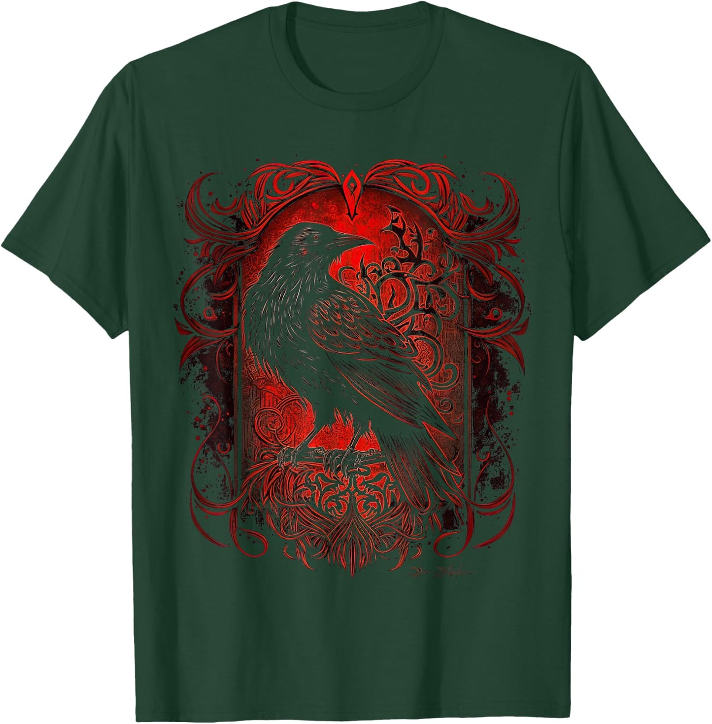 Odin's Raven Viking Norse Runes Nordmann Mythology T-Shirt - T-Shirt | Forest