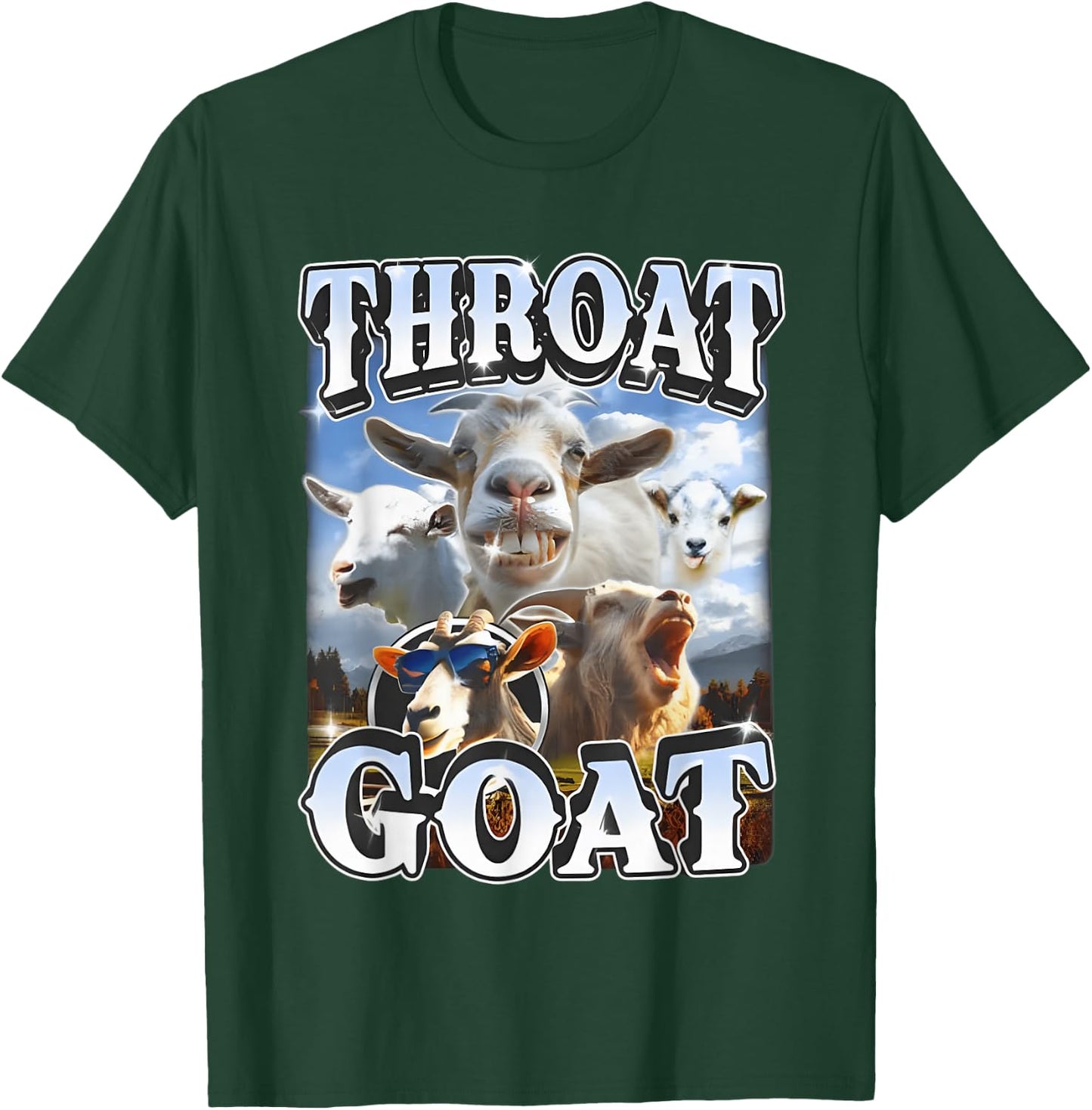 Throat Goat Retro Inappropriate Adult Humor Funny Gag Memes T-Shirt - T-Shirt | Forest