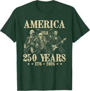 250 Anniversary Founding Fathers Band 250 Years USA America T-Shirt - T-Shirt | Forest