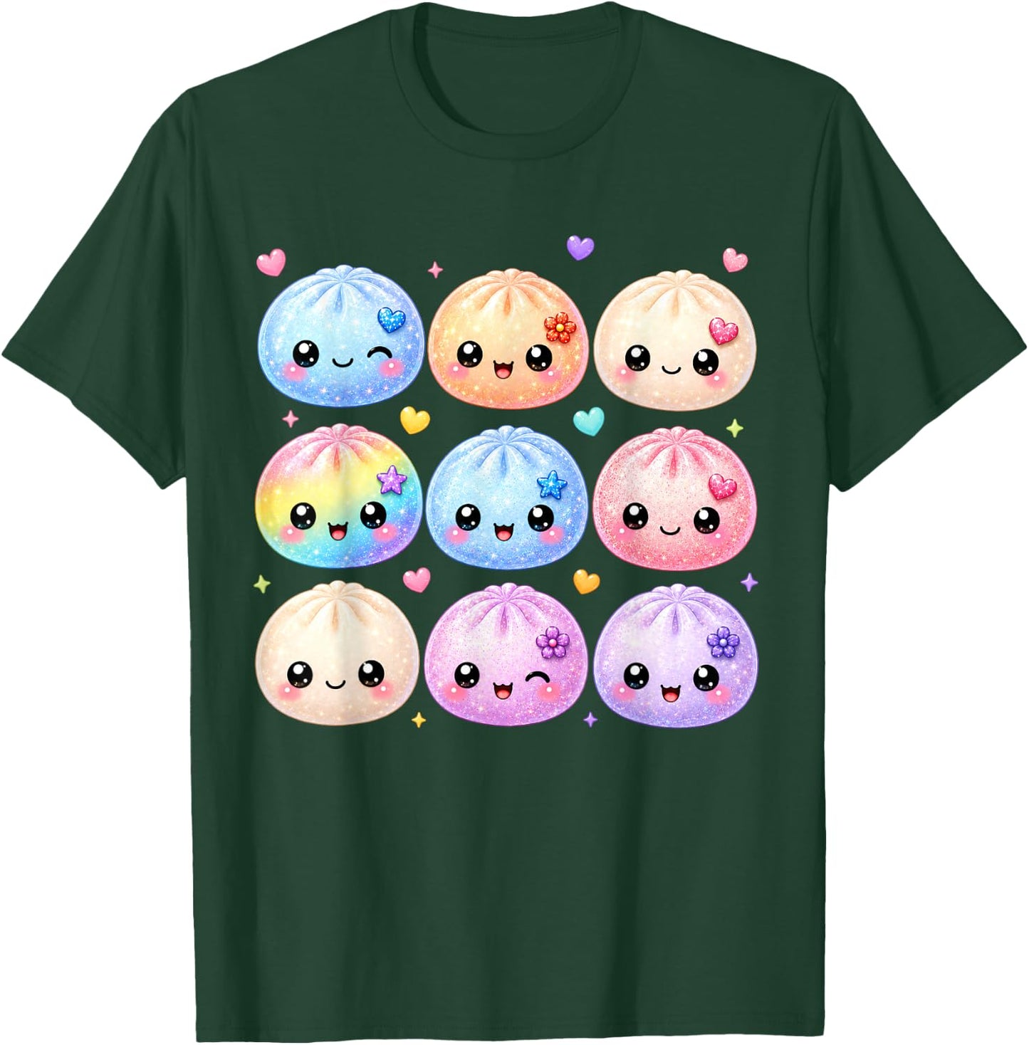 Cute Dumpling Kawaii Pastel Anime Dumpling Lovers Kids Girls T-Shirt - T-Shirt | Forest