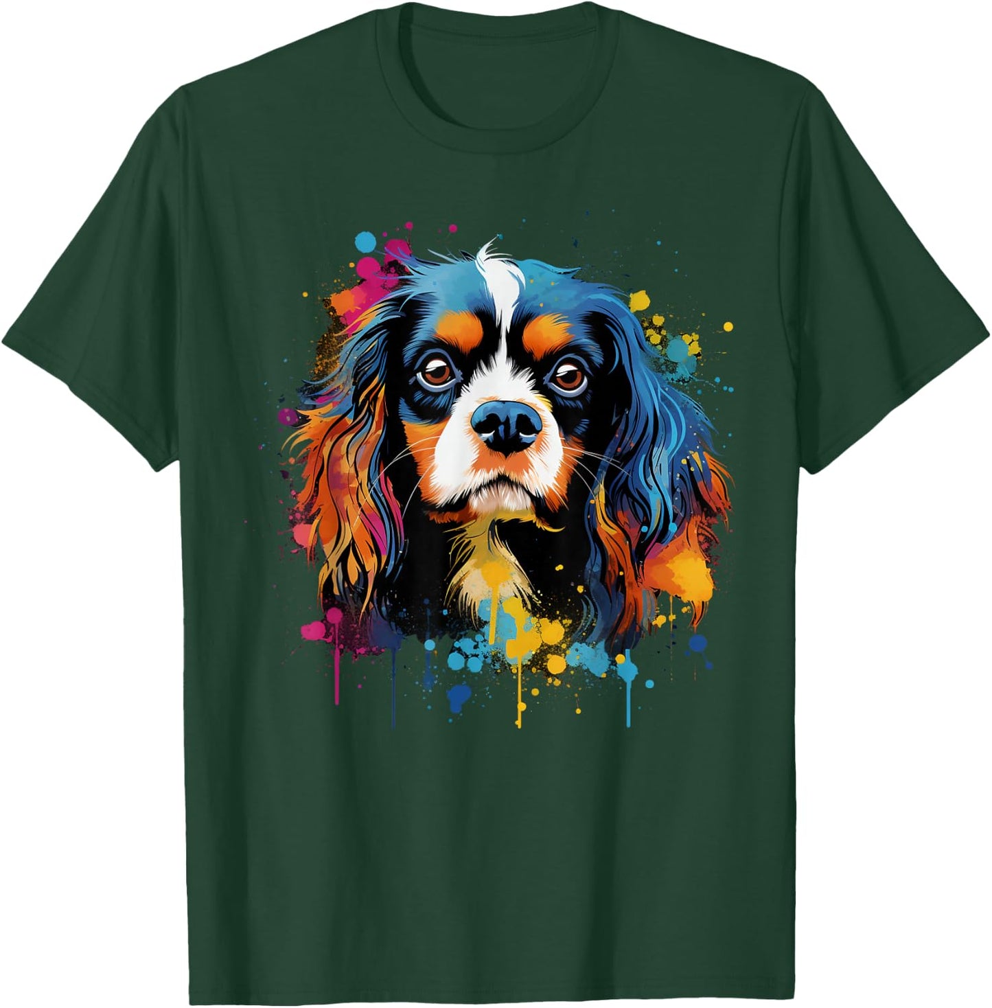 Bunte Cavalier King Charles Spaniel Hund T-Shirt - T-Shirt | Forest