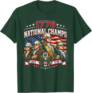 1776 National Champs Presidents USA American 4th of July T-Shirt - T-Shirt | Forest