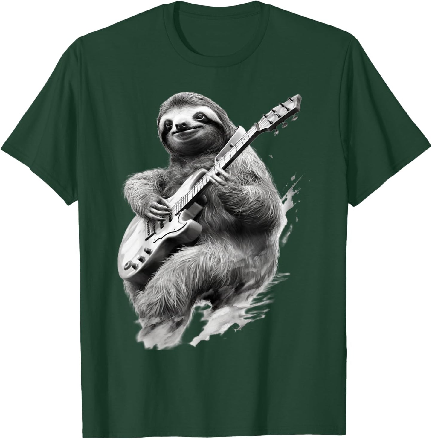 Rock and Roll Sloth Guitarist funny T-Shirt - T-Shirt | Forest