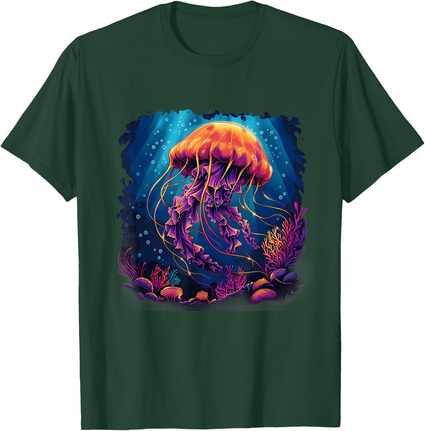 Jellyfish Artwork Motif Marine Mammal Sea Ocean Jellyfish T-Shirt - T-Shirt | Forest