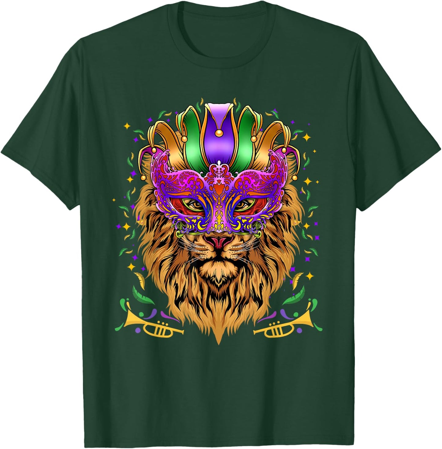 Mardi Gras Mask Lion Lover Gifts Shirt, Animal Lovers T-Shirt - T-Shirt | Forest