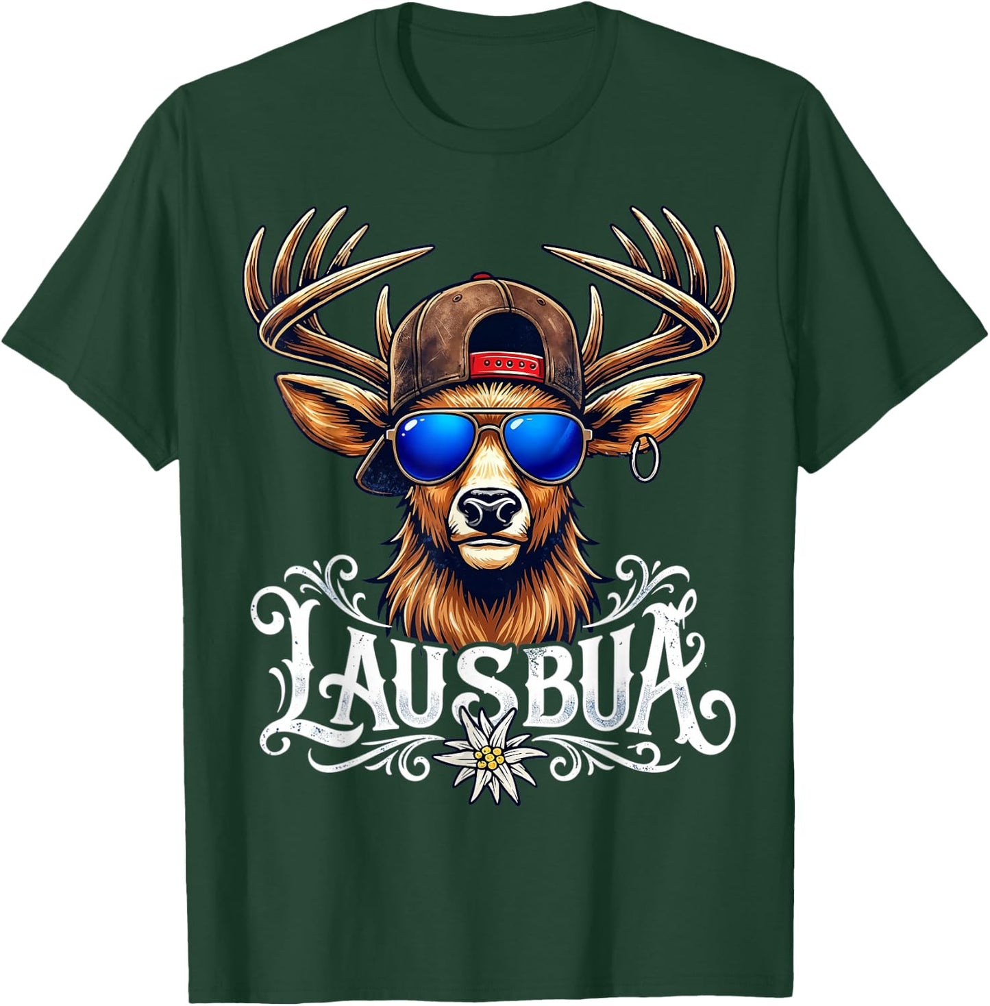 Trachten Kinder Trachtenshirt Herren Jungen Lausbua T-Shirt - T-Shirt | Forest