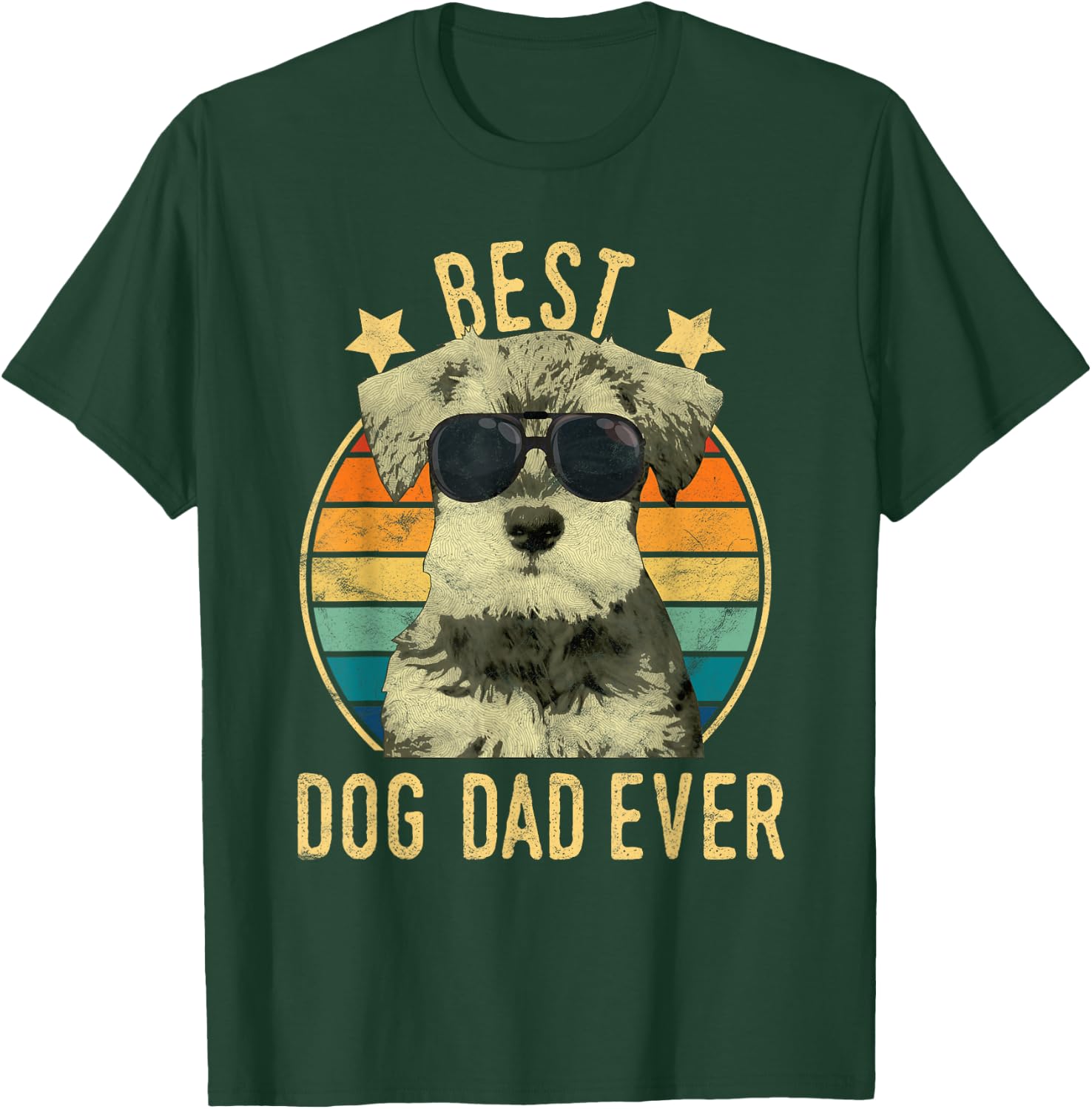 Best Dog Dad Ever Miniature Schnauzer Father's Day Gift T-Shirt - T-Shirt | Forest