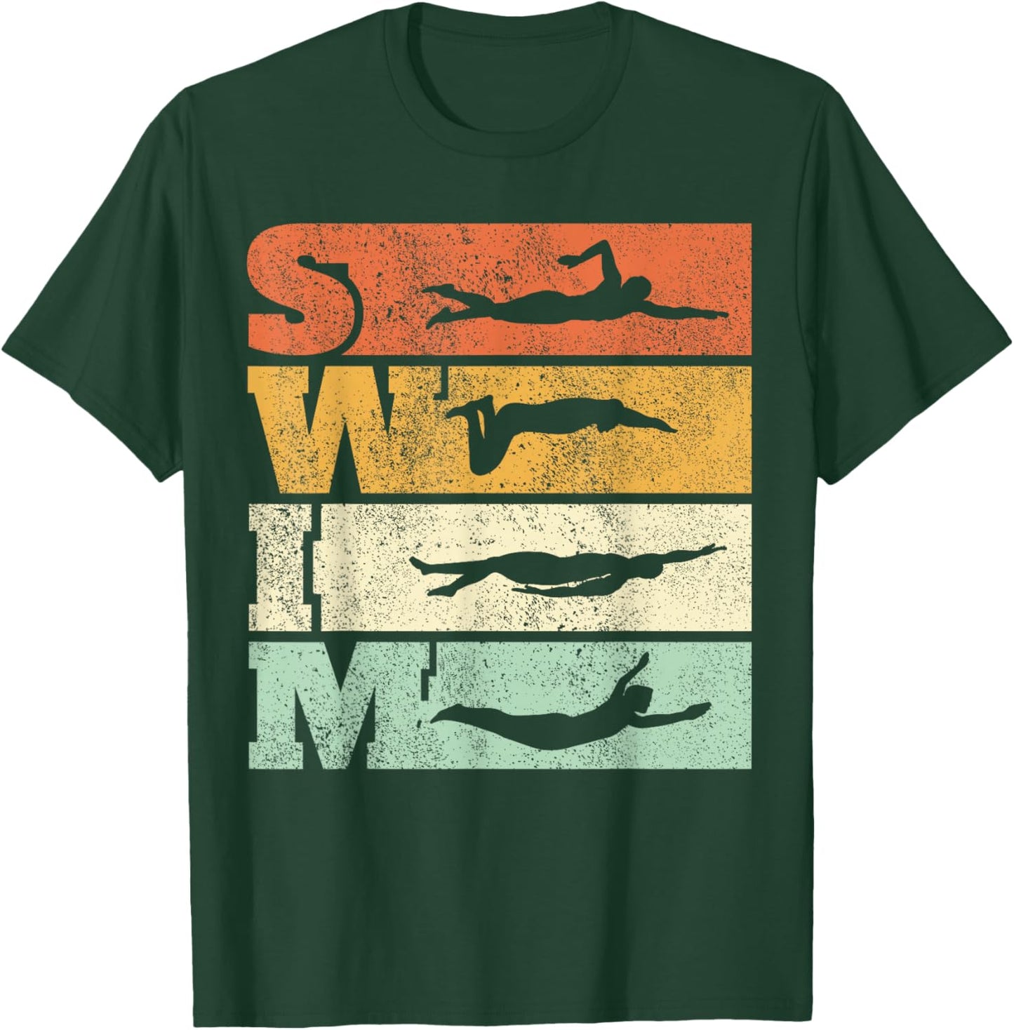 Swimming Swim Strokes Vintage Swimmer T-Shirt - T-Shirt | Forest