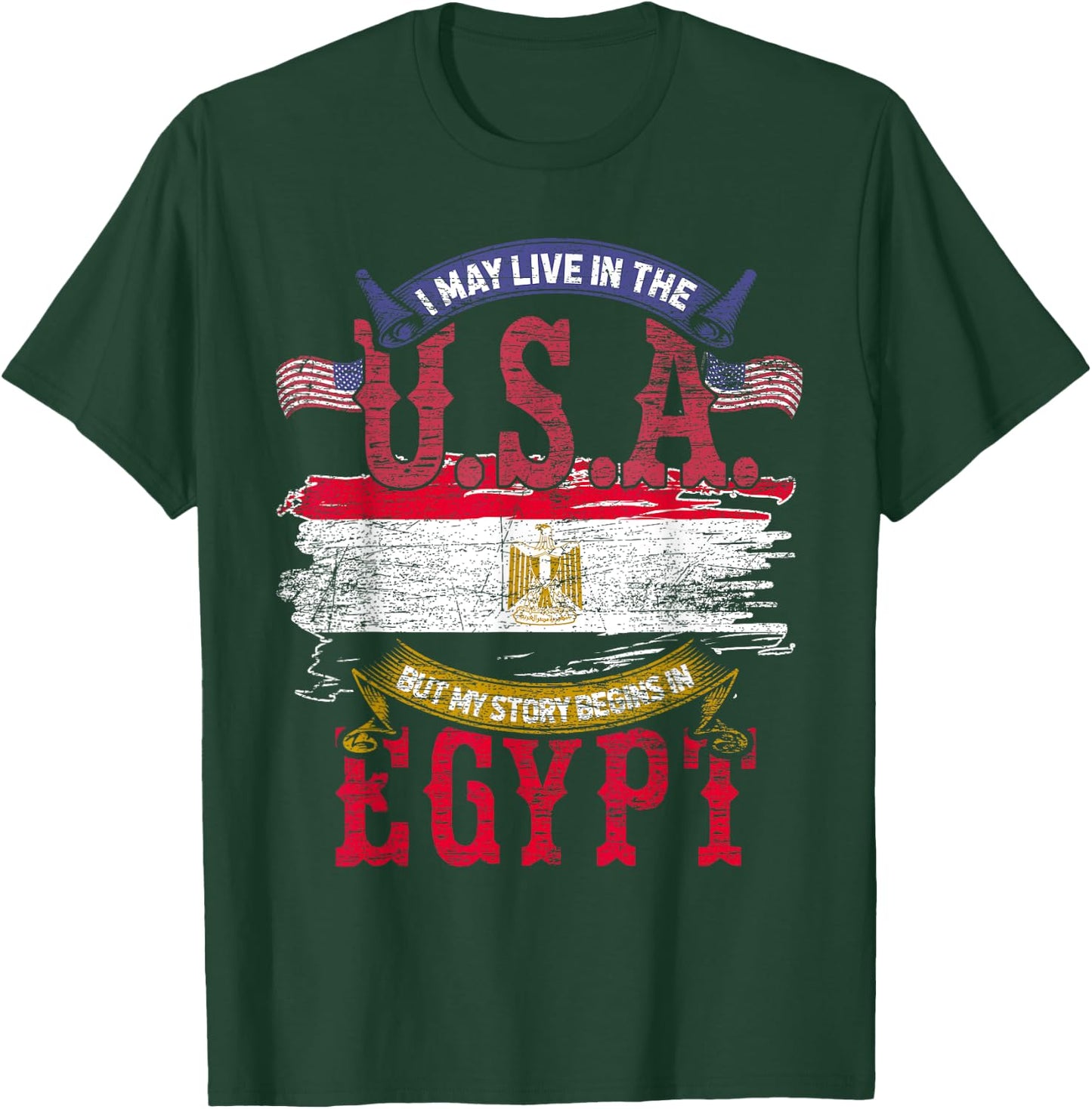 Egyptian I May Live In The USA But My Story Begins In Egypt T-Shirt - T-Shirt | Forest