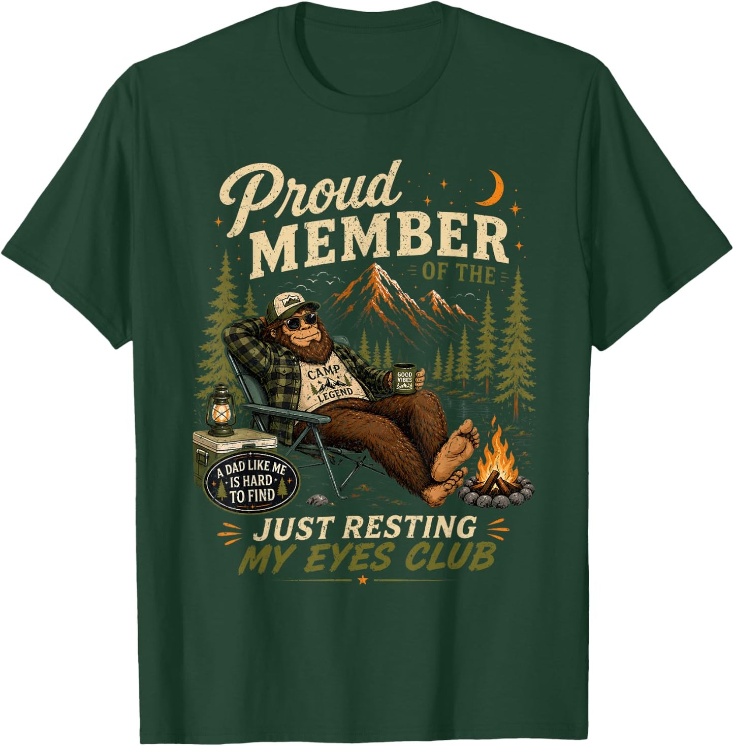 Proud Member Just Resting My Eyes Club Funny Patriotic Dad T-Shirt - T-Shirt | Forest