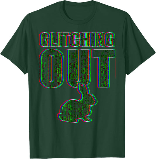 Glitching Out Matrix Rabbit Code Drop T-Shirt - T-Shirt | Forest