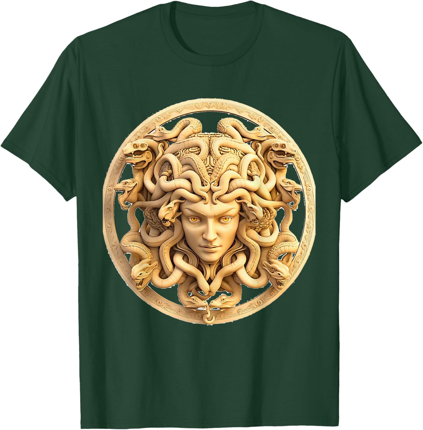 medusahead Greek Mythology Ancient Snake Hair T-Shirt - T-Shirt | Forest