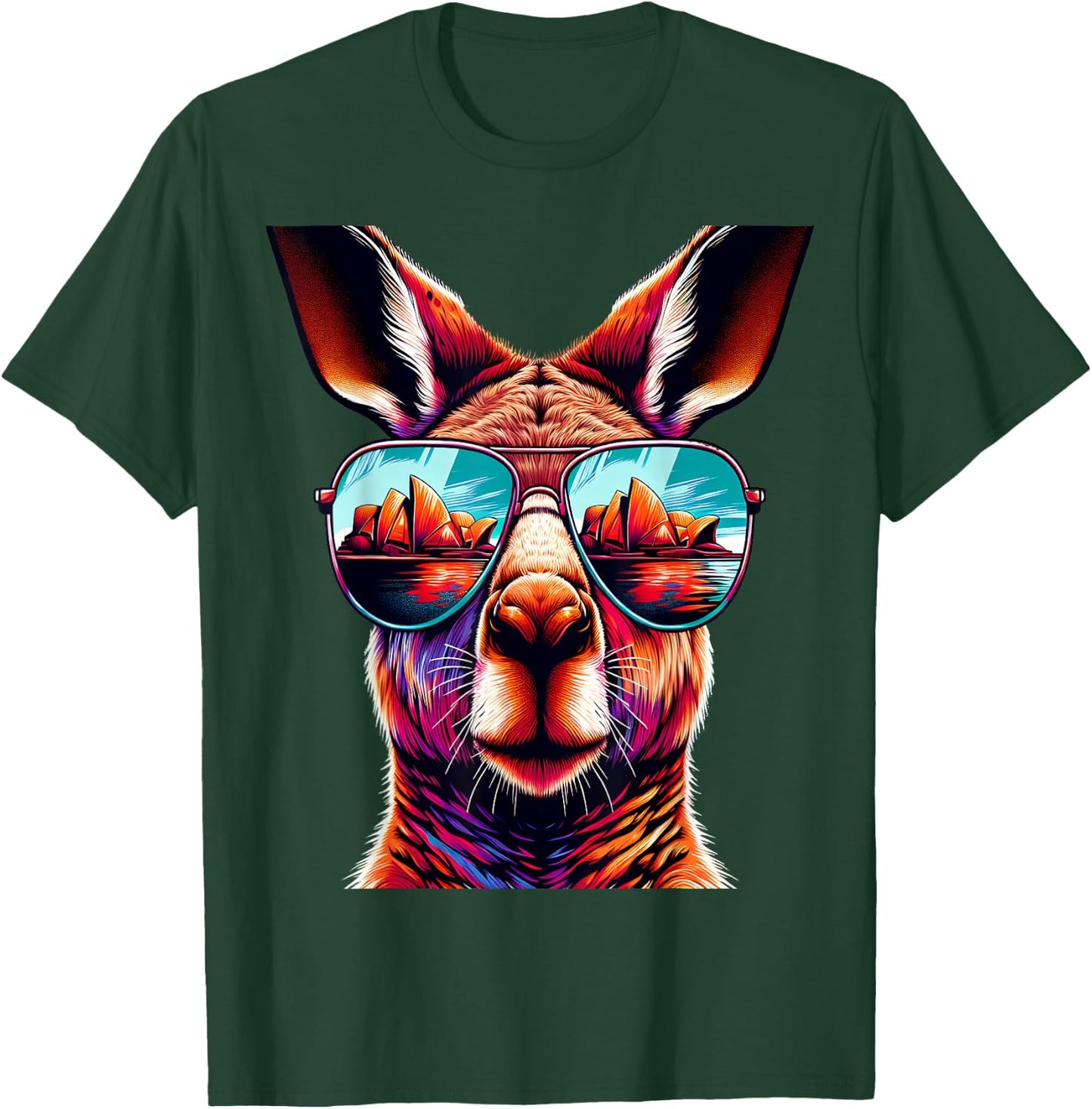 Kangaroo Wearing Sunglass Cool Kangaroos Australia T-Shirt - T-Shirt | Forest