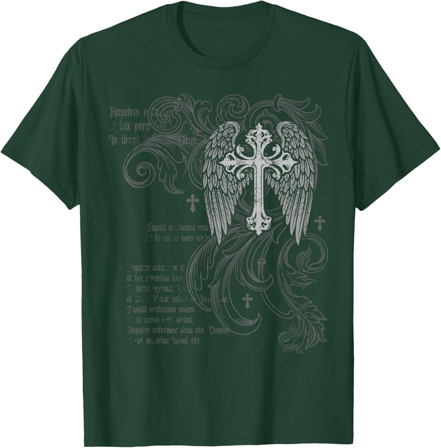 Y2k Grunge Cross Wings 2000s Vintage Goth Emo Harajuku T-Shirt - T-Shirt | Forest