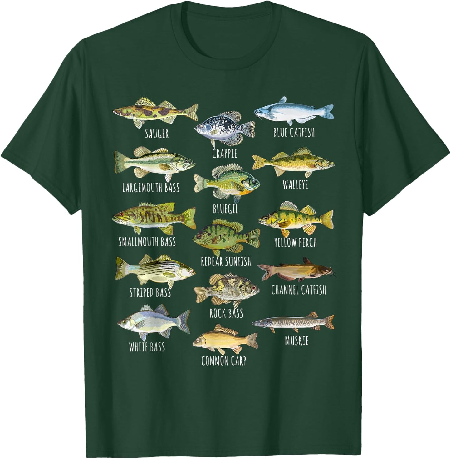 Fish Species Biology Types Of Freshwater Fish Fishing T-Shirt - T-Shirt | Forest