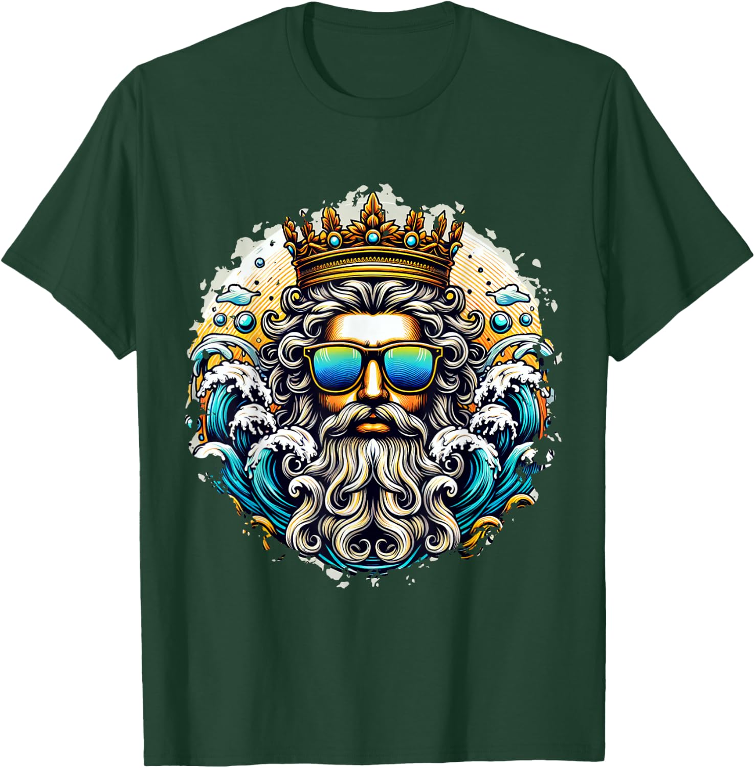 Poseidon Gangsta Costume Trident God Ancient Greek , black T-Shirt - T-Shirt | Forest