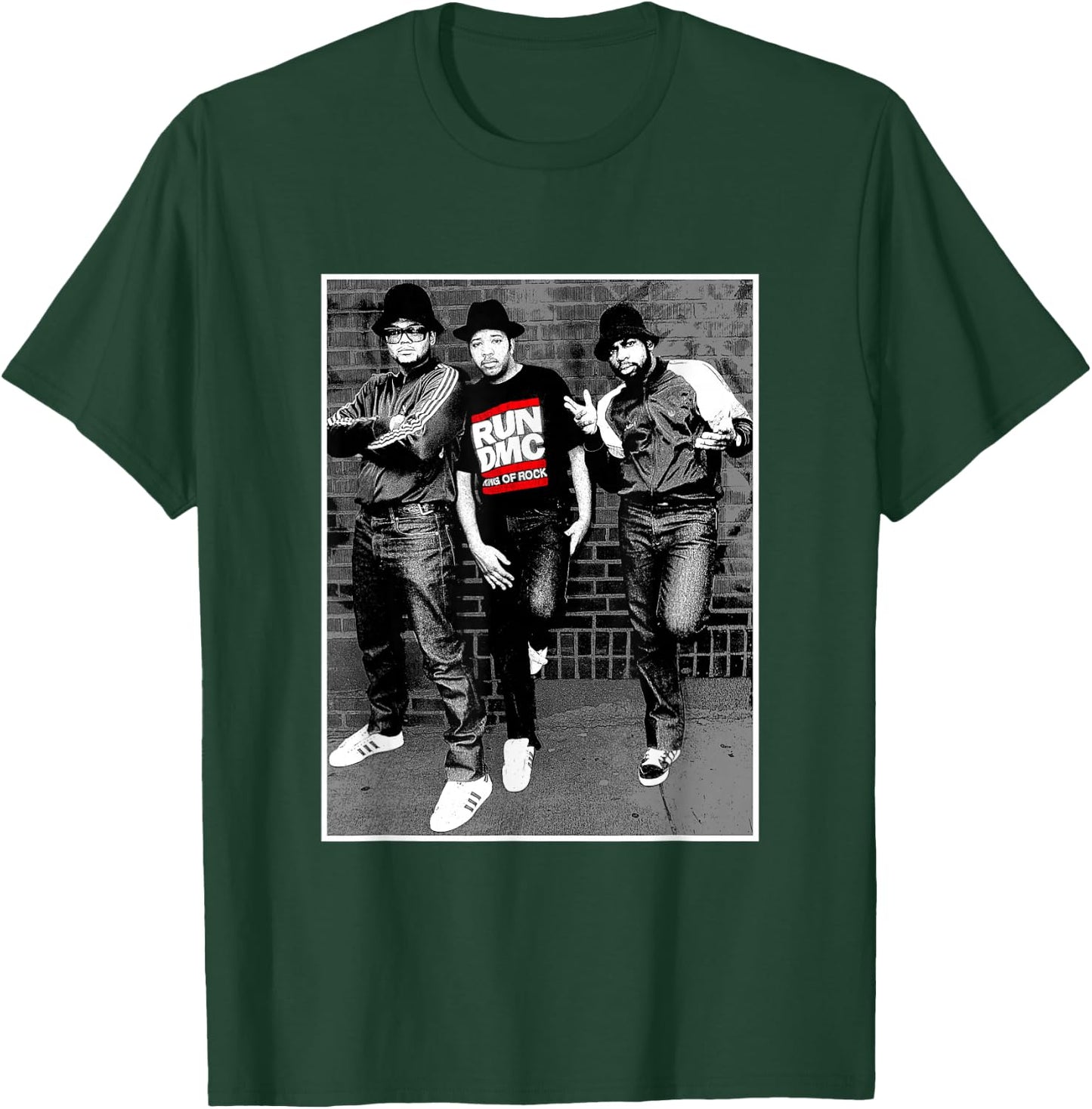RUN DMC Black and White Brick T-Shirt - T-Shirt | Forest
