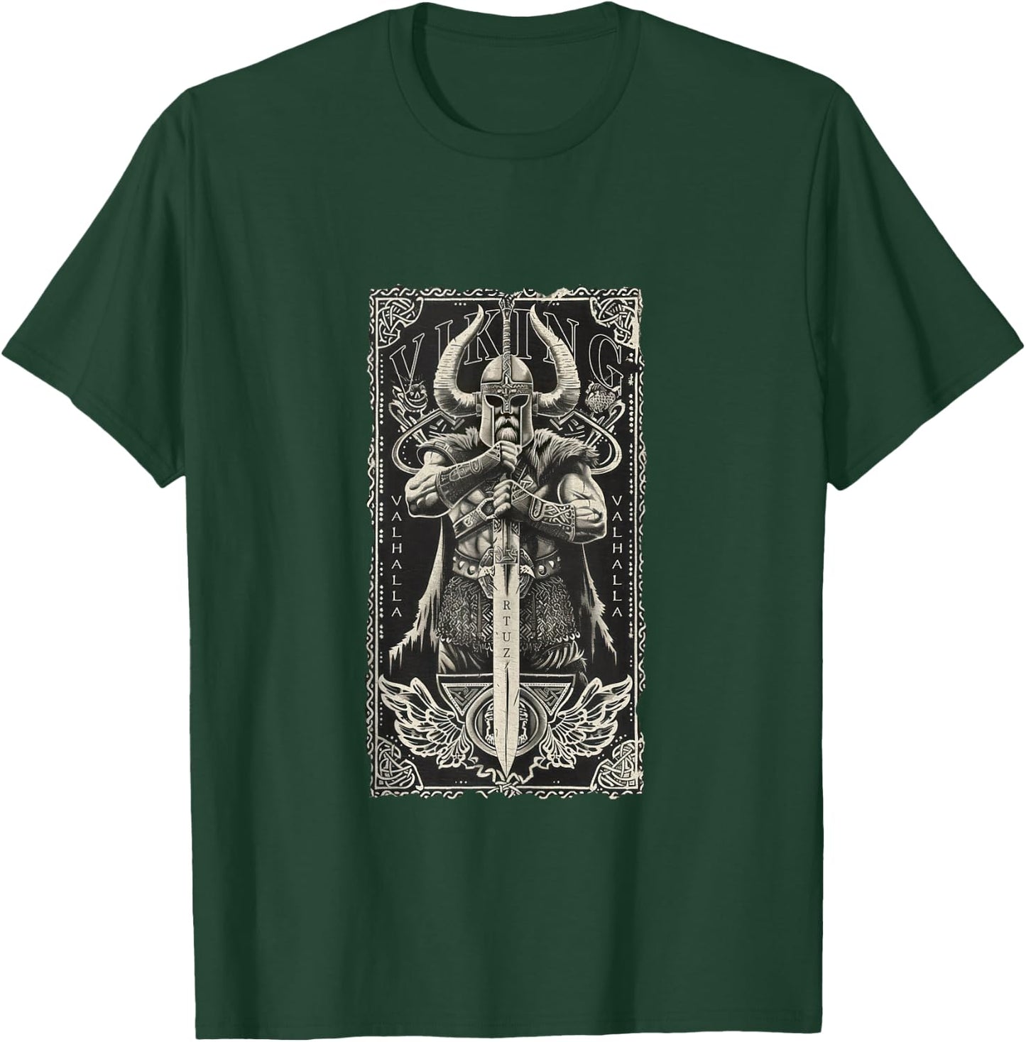 Valhalla Odin Thor Runes Viking Helmet Warrior Viking T-Shirt - T-Shirt | Forest
