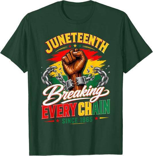 Juneteenth Breaking Every Chain Since 1865 Freedom Men Kids T-Shirt - T-Shirt | Forest