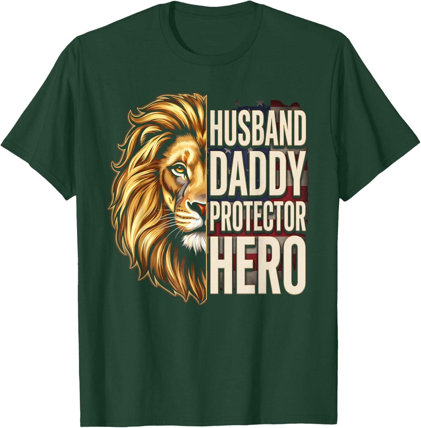 Husband Daddy Protector Hero for Dad T-Shirt - T-Shirt | Forest