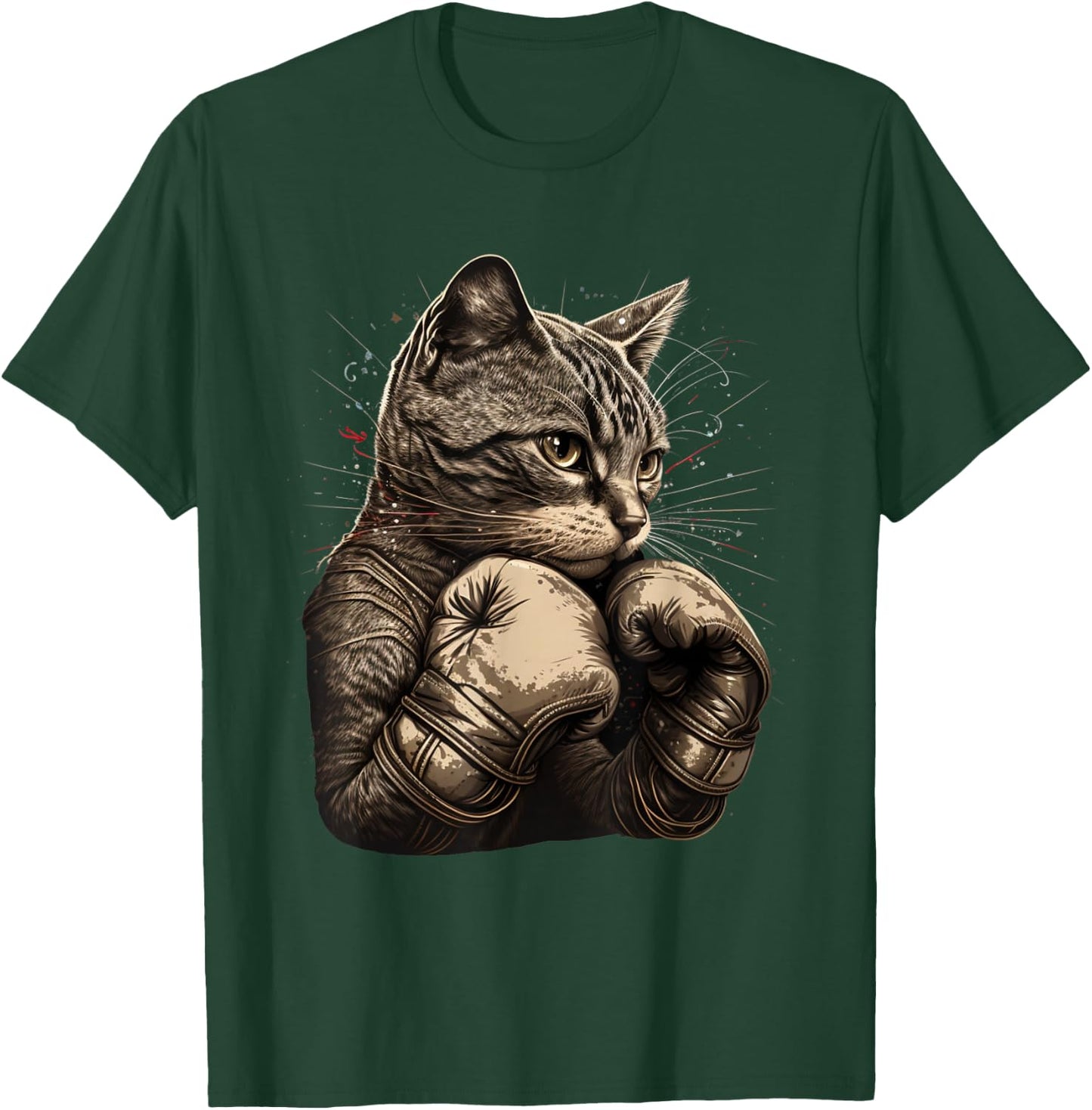 Boxing Cat Boxer Funny Cat Graphic T-Shirt - T-Shirt | Forest