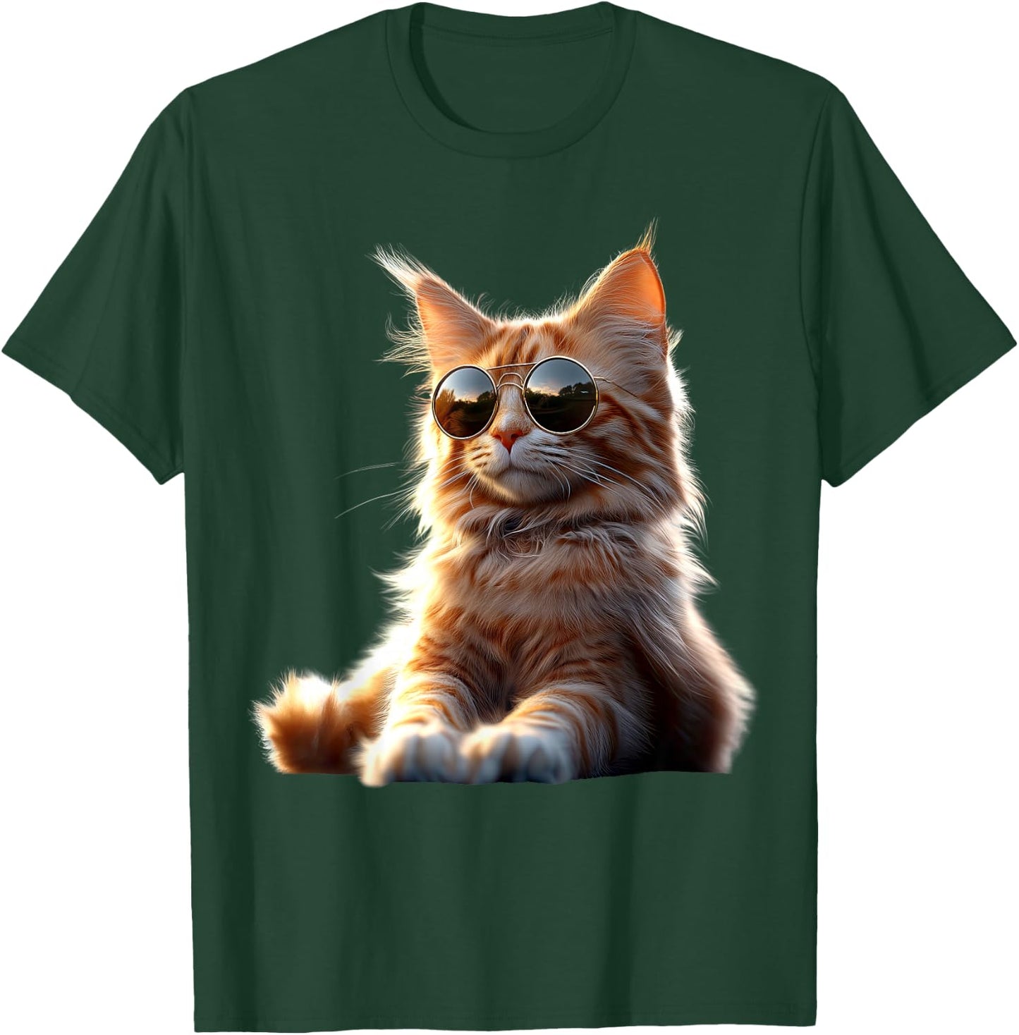 Maine Coon Katze mit Sonnenbrille Süße Maine-Coon Katzen T-Shirt - T-Shirt | Forest