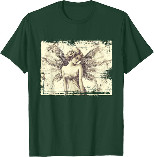 Vintage Elfe Fee Engel Nostalgisches Eleganz Motiv T-Shirt - T-Shirt | Forest