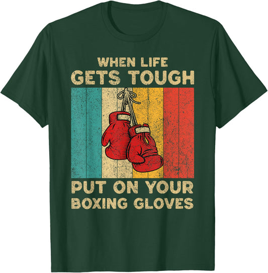 She Will Punch You In The Face Vintage Boxing Boxer T-Shirt - T-Shirt | Forest