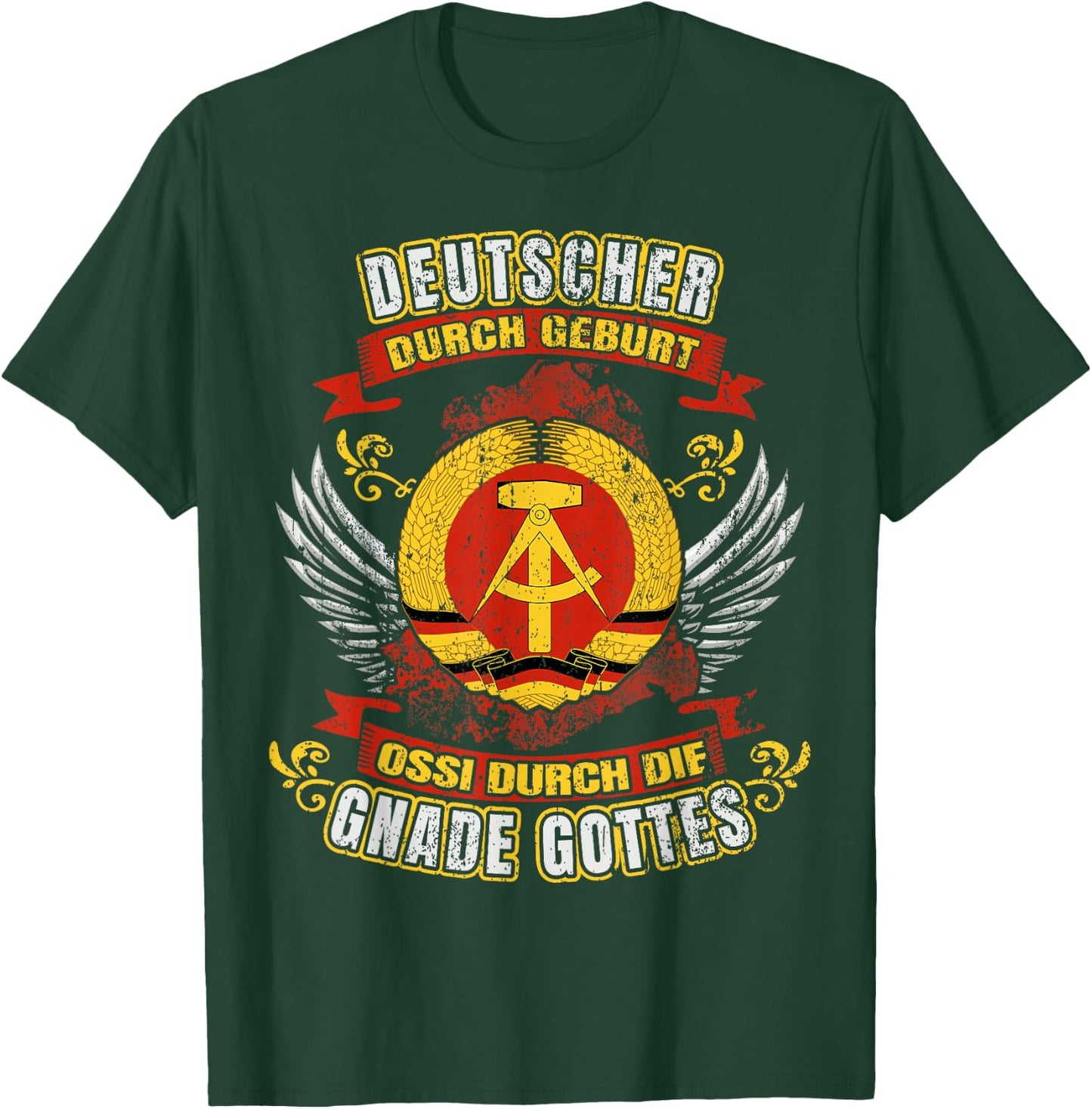 Deutscher durch Geburt Ossi durch die Gnade Gottes DDR T-Shirt - T-Shirt | Forest