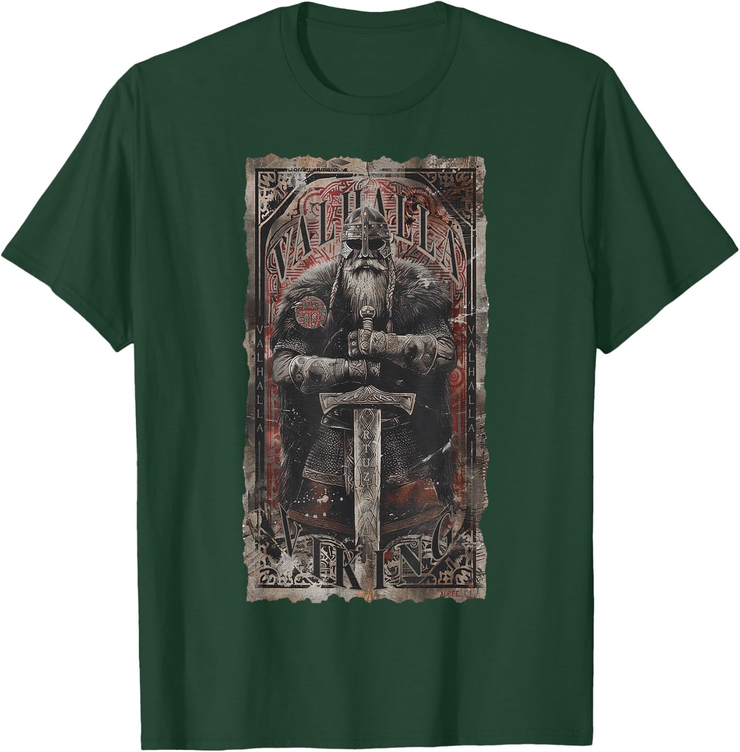 Valhalla Odin Thor Runes Viking Helmet Warrior Viking T-Shirt - T-Shirt | Forest