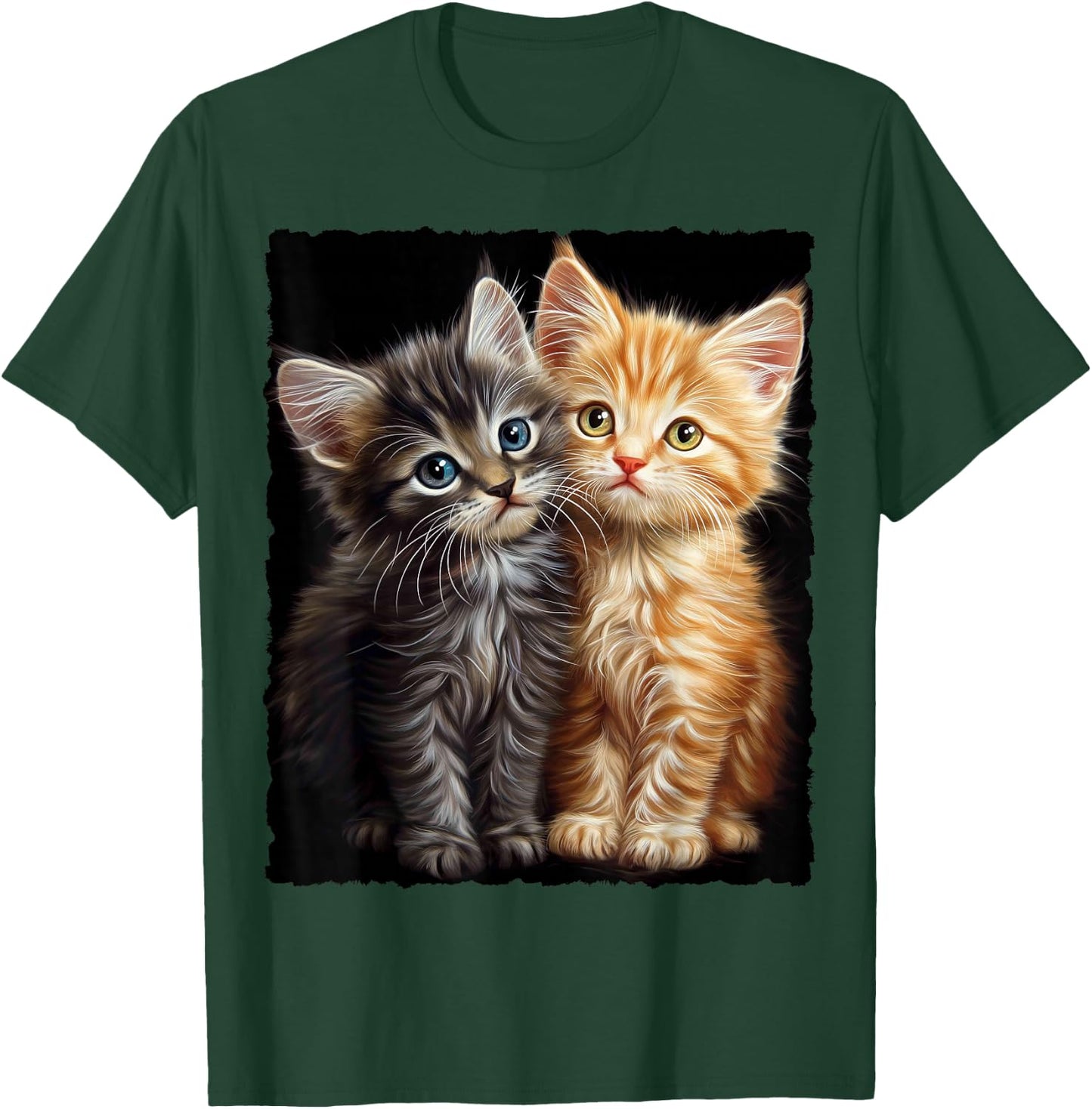 Cute Magic Cat Kitten Fantasy Art , black T-Shirt - T-Shirt | Forest