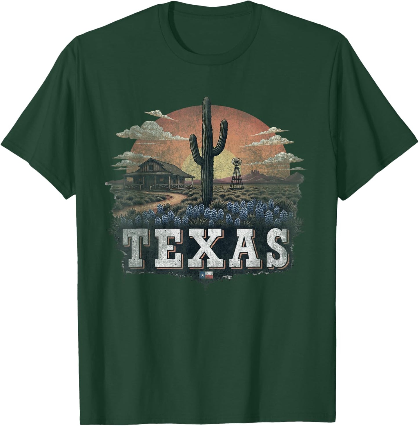 Retro Texas Landscape Vintage Souvenir T-Shirt - T-Shirt | Forest