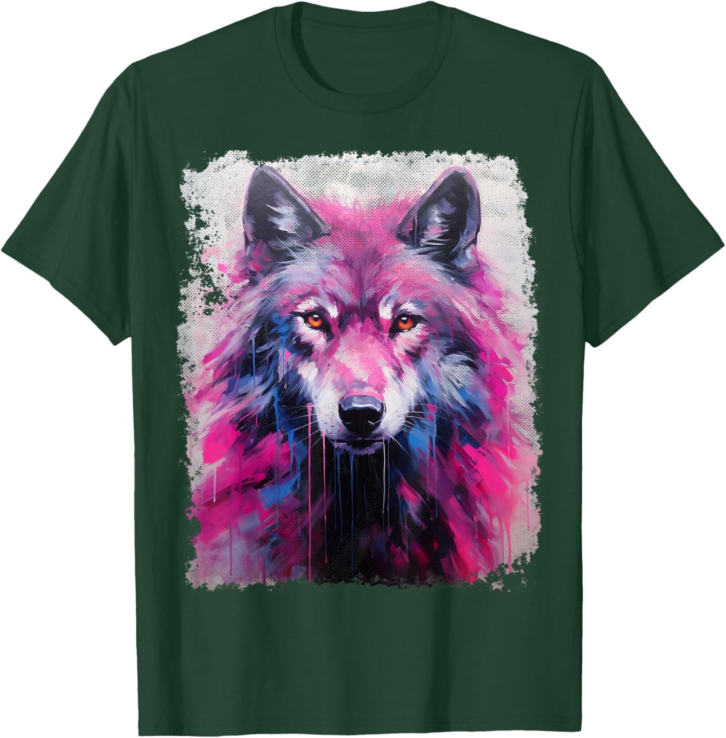 A Wolf Graphic Pink T-Shirt - T-Shirt | Forest