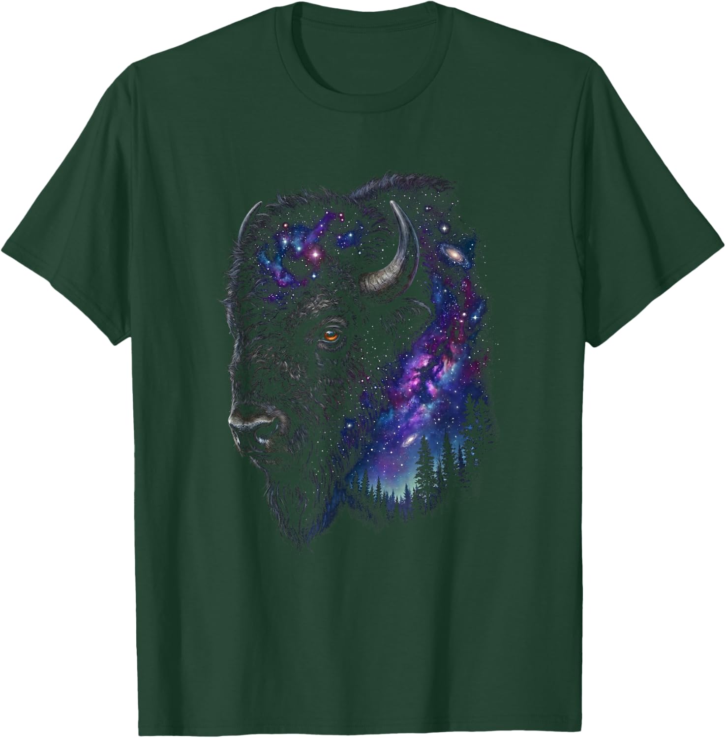 Galaxy Bison Buffalo T-Shirt - T-Shirt | Forest