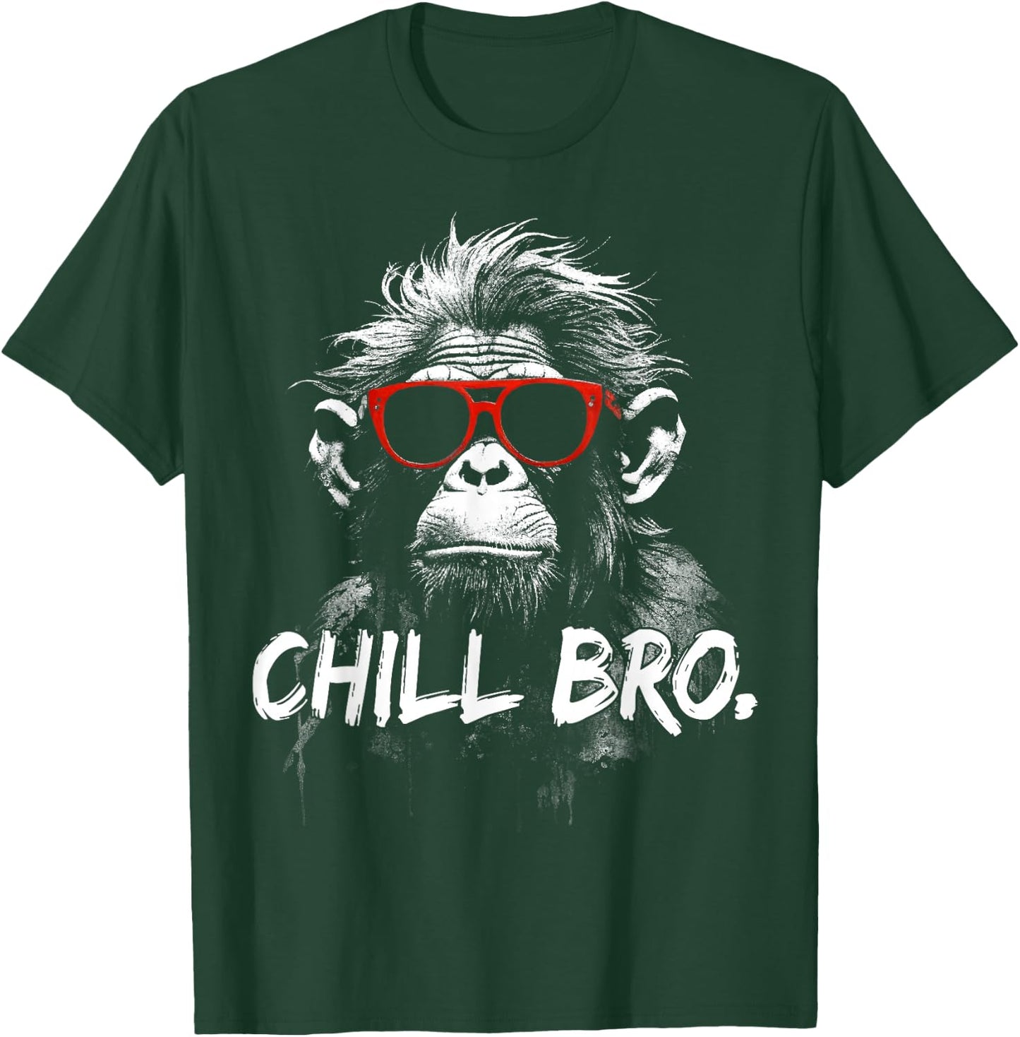Chill Bro Cool Monkey with Sunglasses Gift Gamer , black T-Shirt - T-Shirt | Forest
