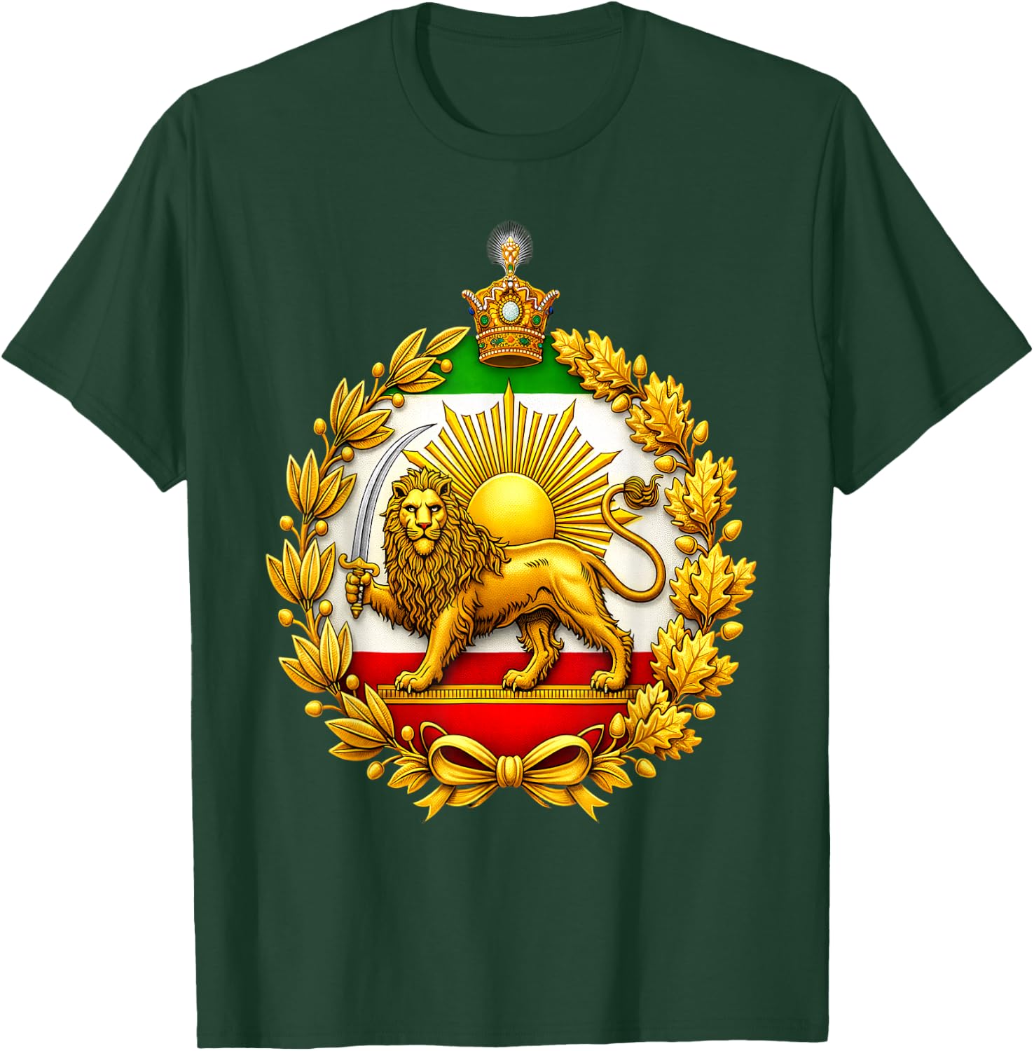 Iran Shir-o-Khorshid Löwe Sonne Persische Flagge Erbe Stolz T-Shirt - T-Shirt | Forest