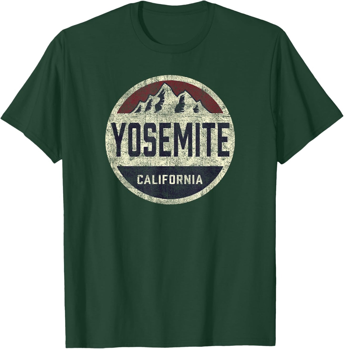 Yosemite Vintage Circle Retro National Park T-Shirt - T-Shirt | Forest