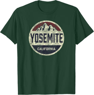 Yosemite Vintage Circle Retro National Park T-Shirt - T-Shirt | Forest