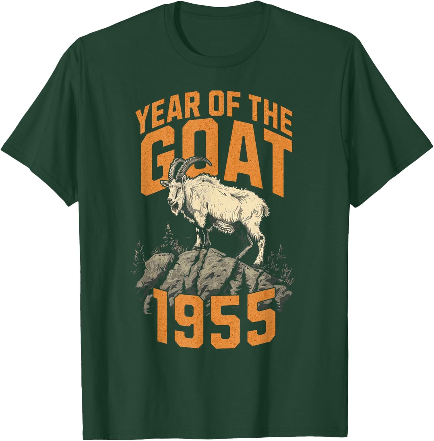 Born in 1955 Year of the Goat Chinese Zodiac Sign T-Shirt - T-Shirt | Forest