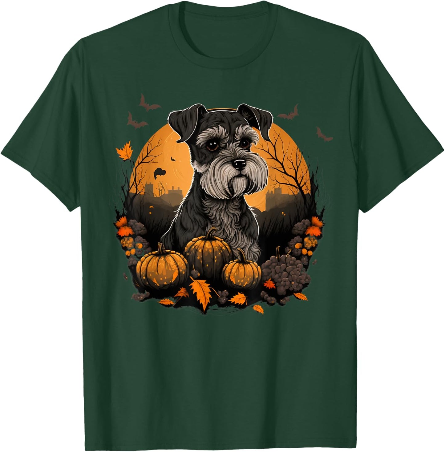 Dwarf Schnauzer costume on Miniature Schnauzer Halloween T-Shirt - T-Shirt | Forest