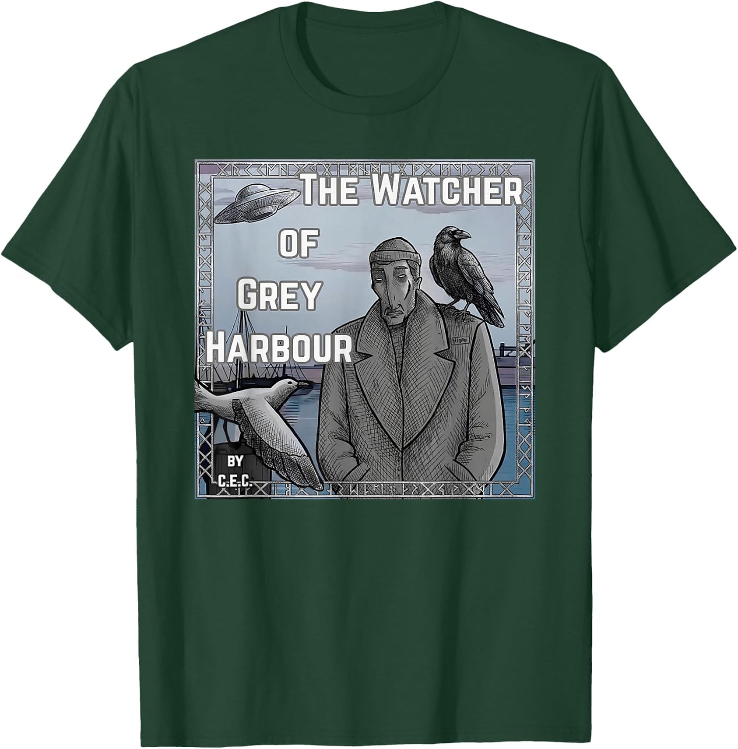 The Watcher of Grey Harbour by Artist CEC T-Shirt - T-Shirt | Forest
