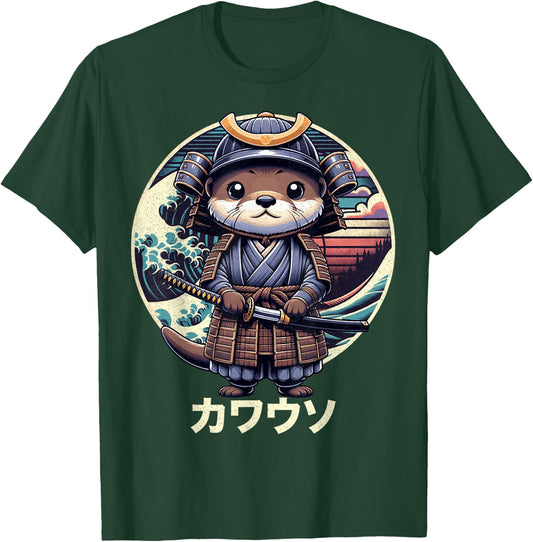 Cool Samurai Otter For Boys Girls Ninja Sea Otter Lover T-Shirt - T-Shirt | Forest