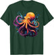 Cool Octopus on colorful painted Octopus T-Shirt - T-Shirt | Forest