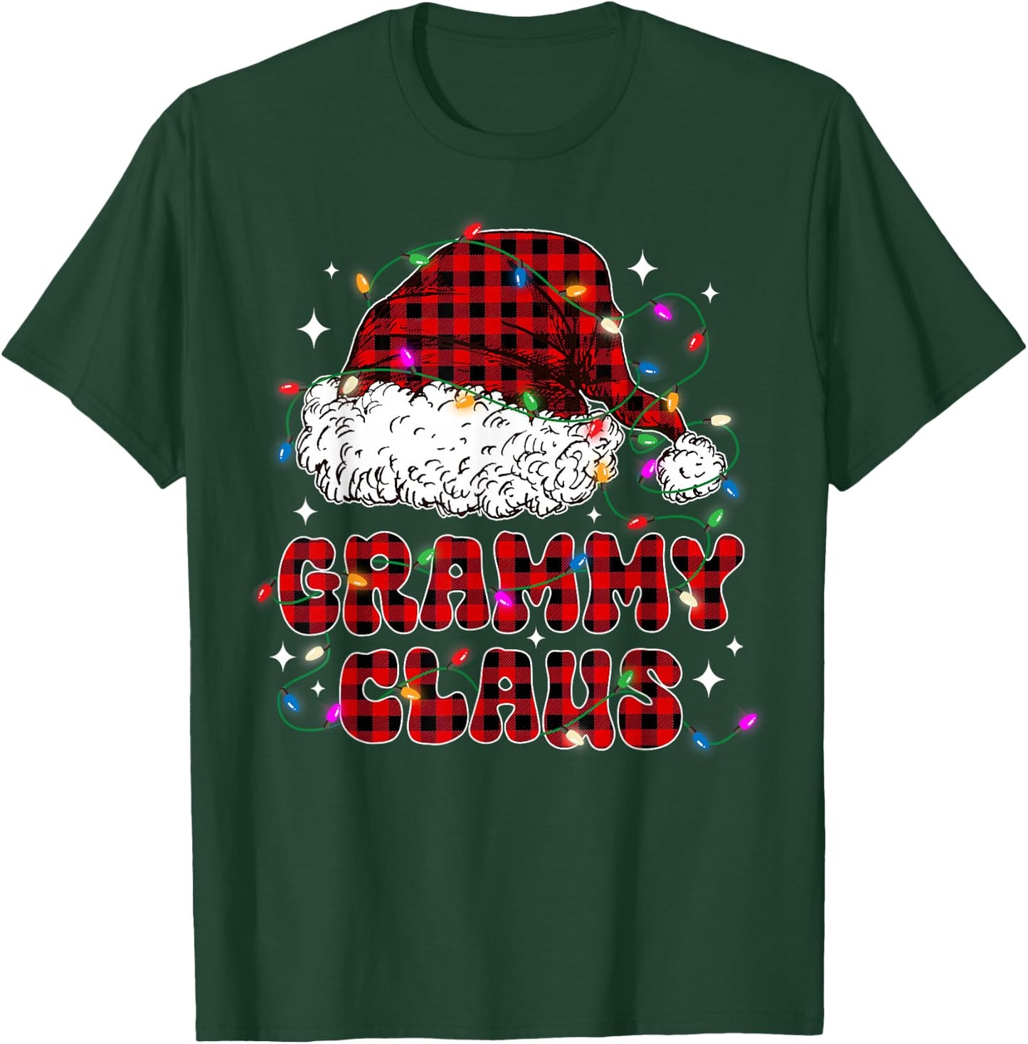 Grammy Claus Shirt Christmas Lights Pajama Family Matching T-Shirt - T-Shirt | Forest