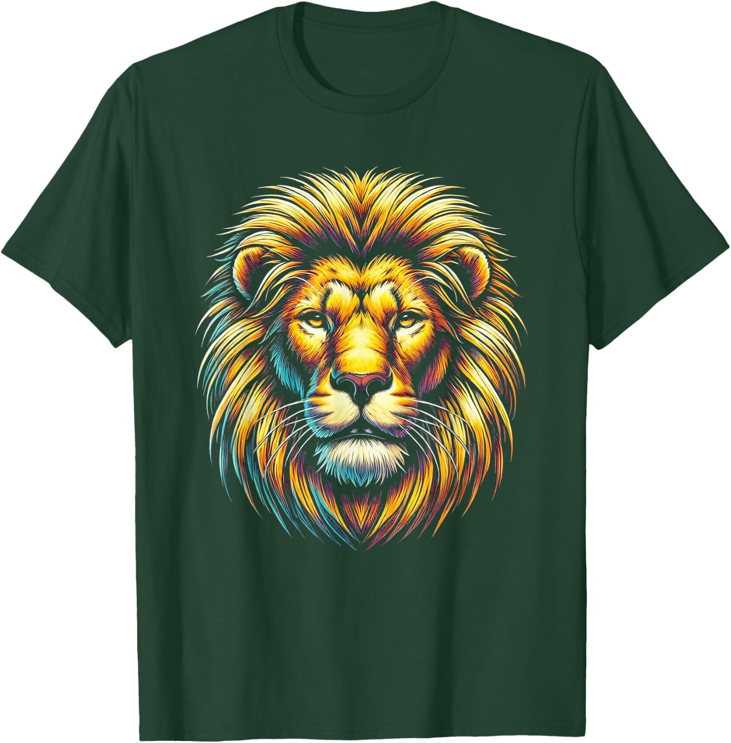 Gift Lion Lovers Men Women Kids Calm Relaxed Lion Face T-Shirt - T-Shirt | Forest
